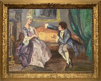 Dipinto Raffigurante "scena Settecentesca"