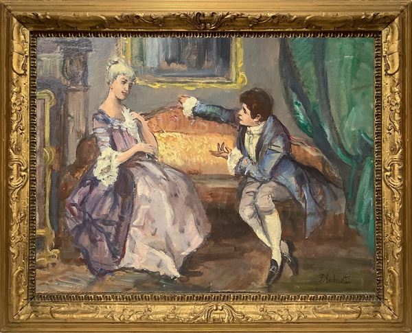 Federico Andreotti - Dipinto raffigurante 'Scena settecentesca'