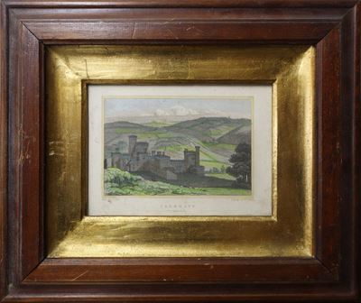 Caerhays Cornwall - Incisione acquarellata
