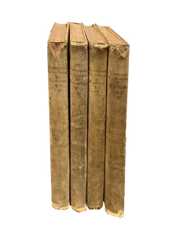Johannis Brunnemanni, jurisconsulti, Commentarius in Quinquaginta Libros Pandectarum. Tomus Primus in 2 Volumi. Tomus Secundus in 2 Volumi.