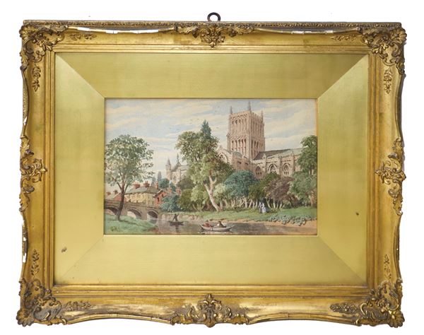 Cattedrale su paesaggio fluviale