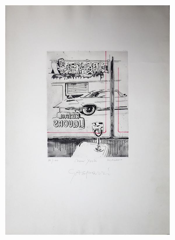 Gasparri : New York  (XX secolo)  - Asta Opere Grafiche e Stampe - Casa d'aste La Rosa