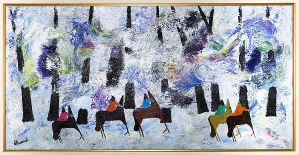 Gian Rodolfo D'Accardi - Horses on snowy landscape