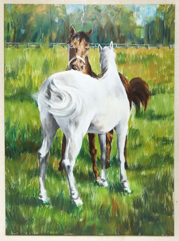 Painting depicting horses