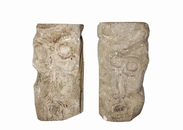 Pair of sandstone sculptures