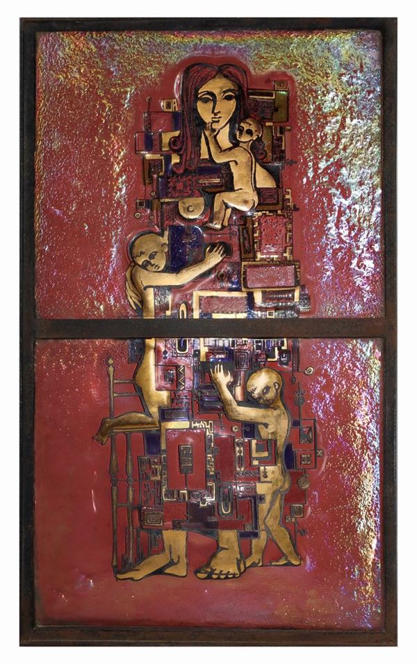 Anzolo Fuga - Maternity in Murano glass with pure gold finishes