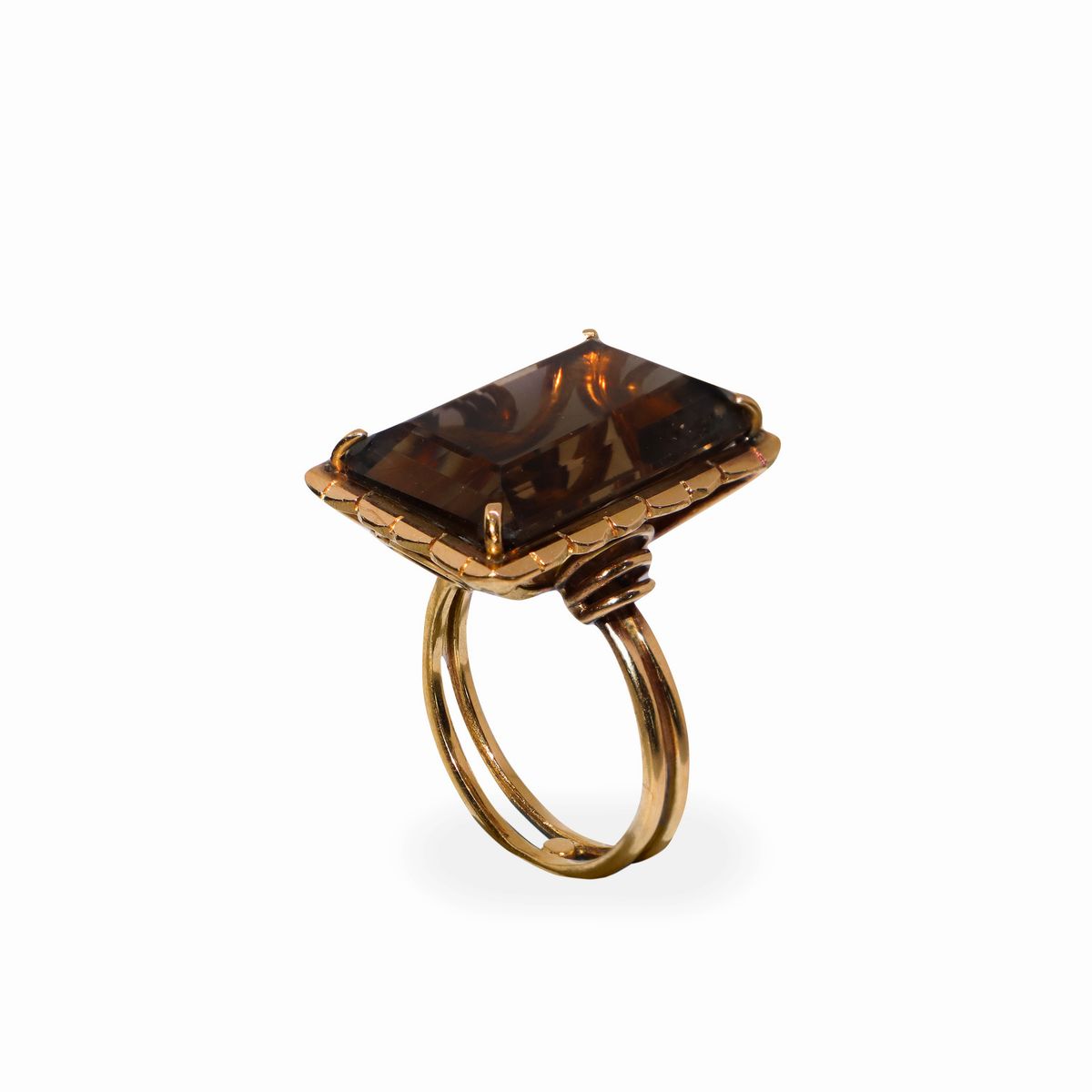 Anello con Pietra Grigia Fumè
