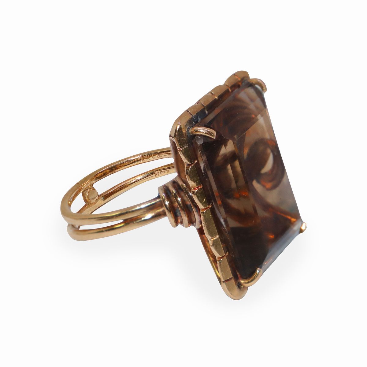 Anello con Pietra Grigia Fumè