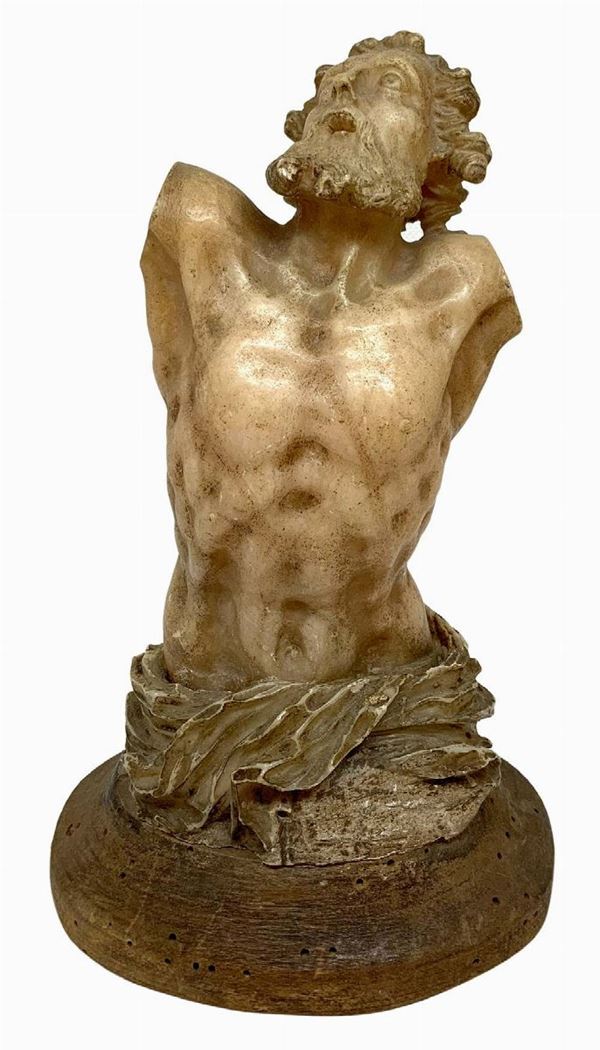 Alberto Tipa - Cristo mezzobusto in alabastro rosa di Trapani
