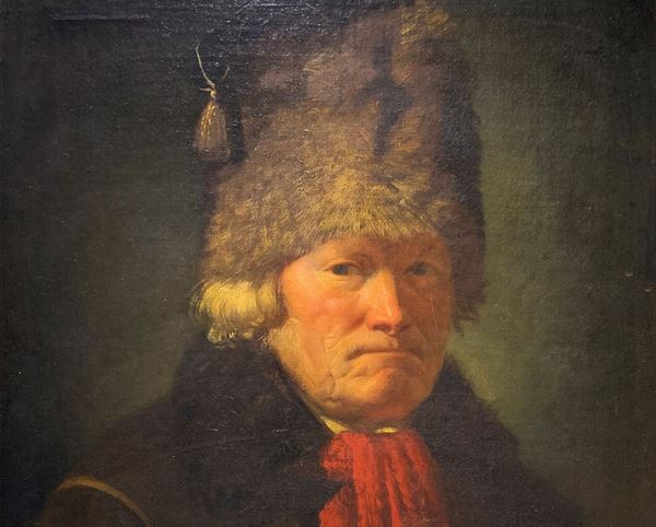 Knut Alfred Ekwall : Uomo con colbacco (XIX secolo) - Dipinto ad