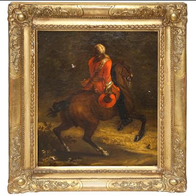 Cavaliere a cavallo di spalle (1678)