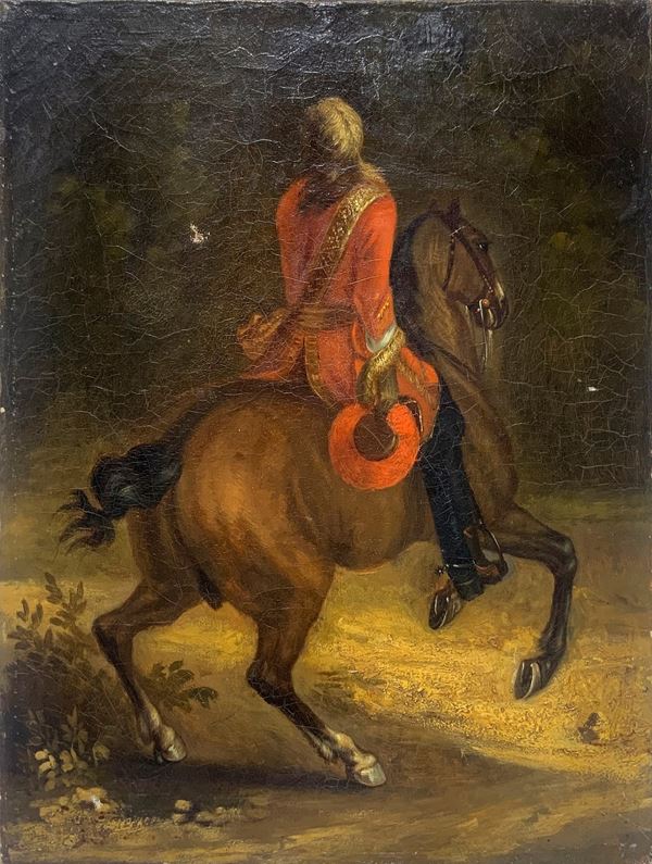 Adam Frans van der Meulen - Cavaliere a cavallo di spalle