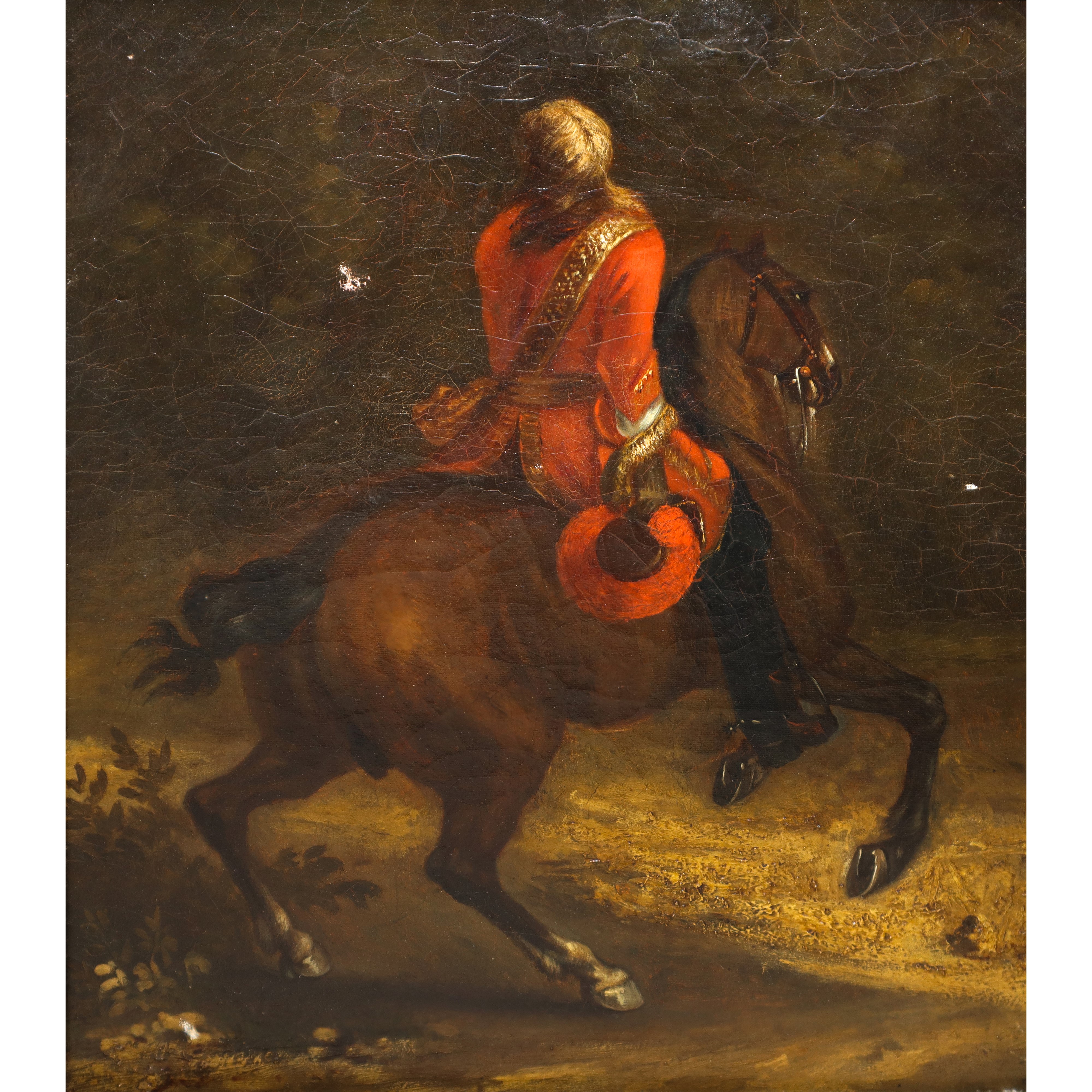 Adam Frans Van Der Meulen - Cavaliere a cavallo di spalle (1678)