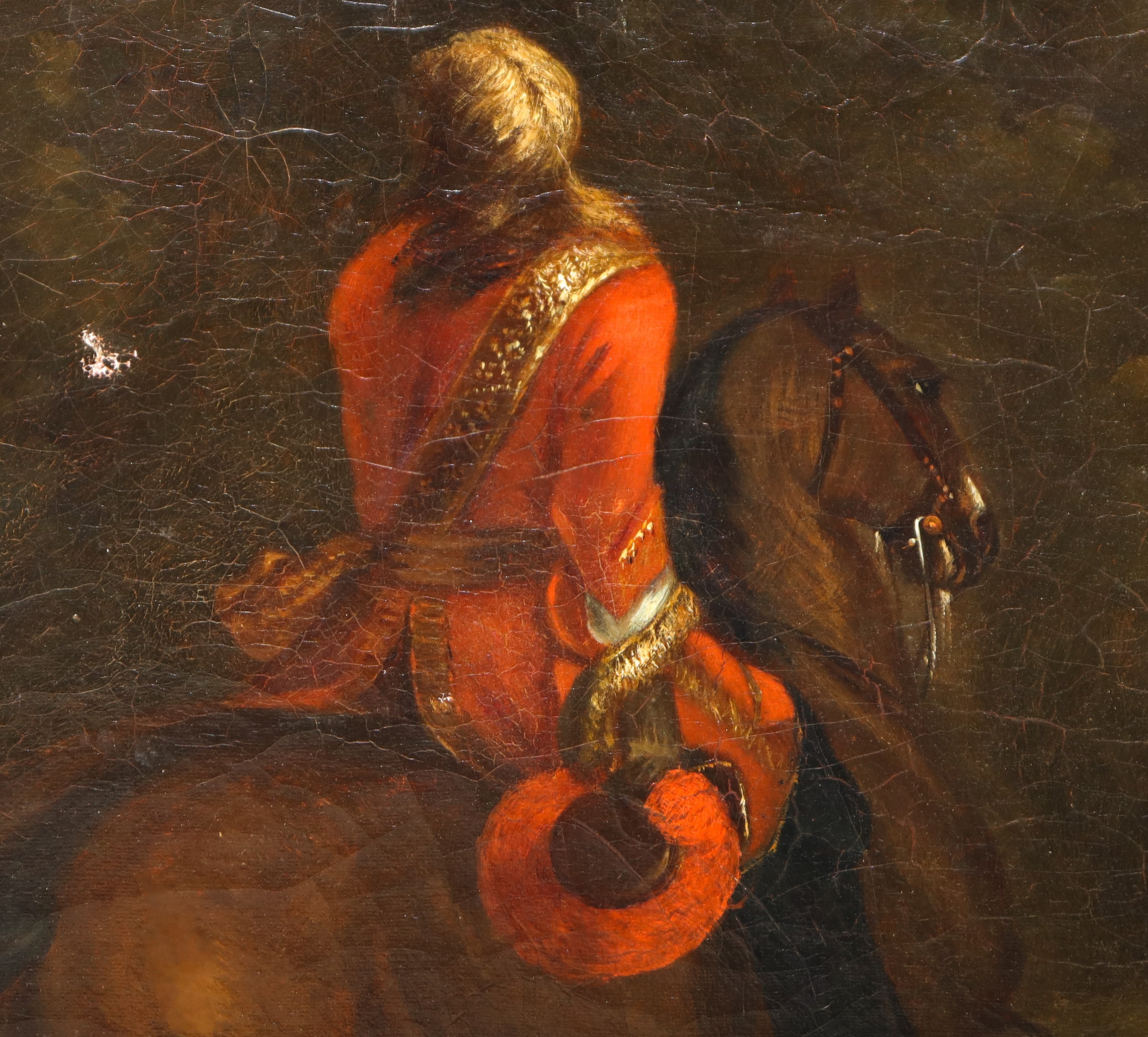 Adam Frans Van Der Meulen - Cavaliere a cavallo di spalle (1678)