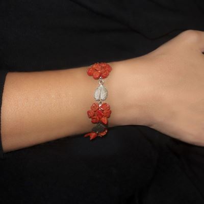 Bracciale in Oro e Corallo