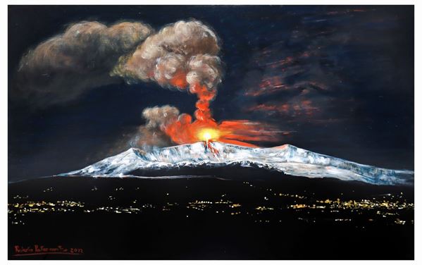 Roberto Paternostro - Etna, nocturnal, lava outpouring in the Valle del Bove