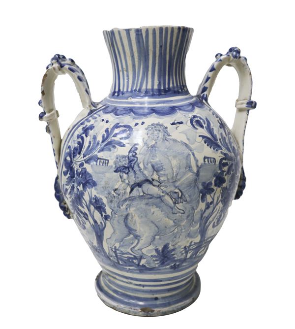 Two-sided majolica vase