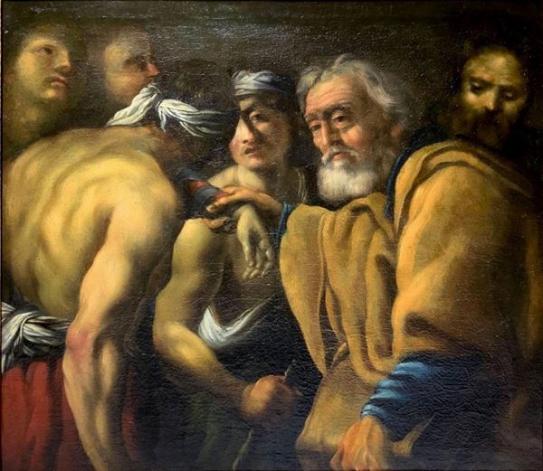 Oil painting on canvas depicting "The Return of the Prodigal Son", the seventeenth century, Allegedly by Giovan Battista Langetti (Genoa, 1635 - Venice, 22 October 1676), 93x100 cm.
The work is Allegedly by Giovan Battista orally Langetti (Genoa, 1635 - Venice, 22 October 1676). Few and fragmentary news we hear about his first period of training, but it is conceivable a stay in Rome, during which the Langetti is active at the workshop of Pietro da Cortona. In the aftermath, it is likely its pr