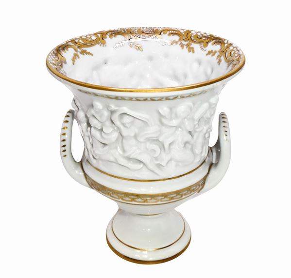 Capodimonte - Porcelain double-sided krater vase