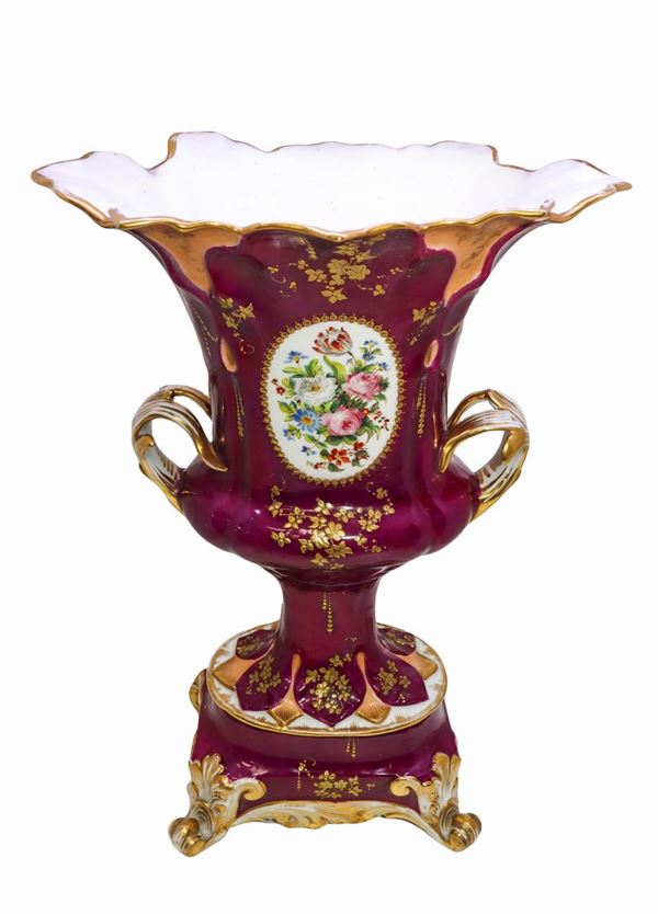 Two-handled porcelain vase