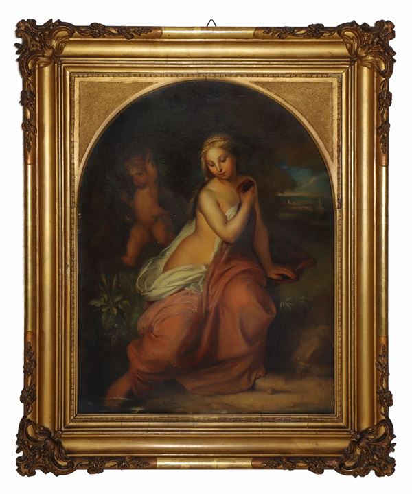 Ninfa al bagno con amorino