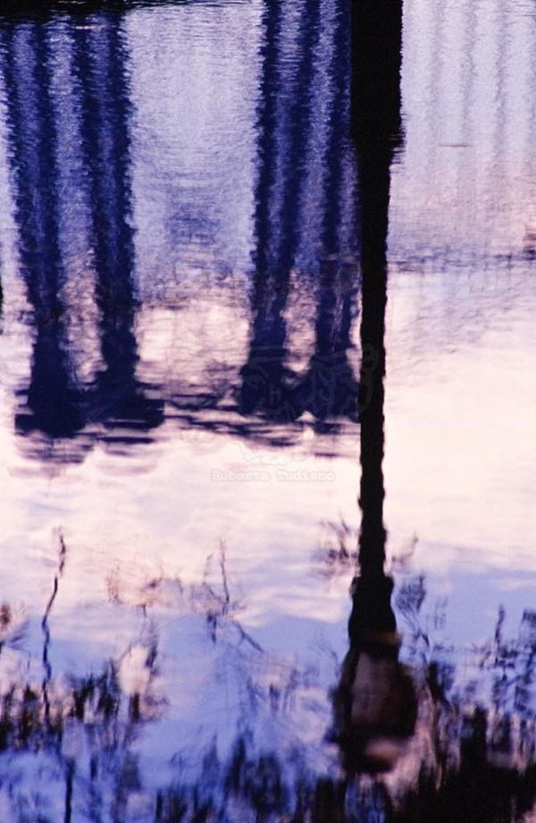 AQUA Collection, titled "Manhattan", 2006. USA: NYC, Reflection of the Manhattan Bridge puddle of rain water slide 0/5, 70x103, Digital Fine Art print on canvas, 65x100 legno10mm