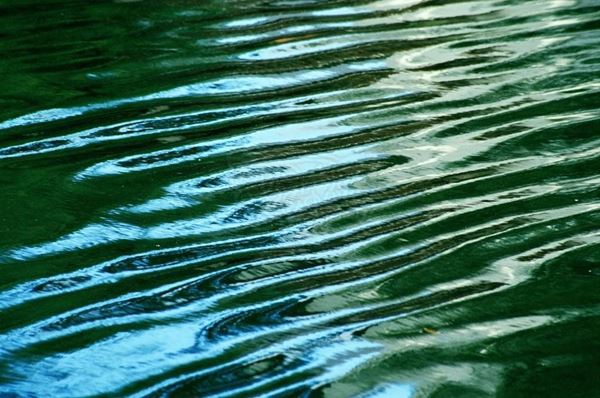 AQUA Collection, titled "Here comes the ferry last step", 2006. Sicily Aeolian islands, blue reflection on green sea, detail, slide 0/5, 70x100, Digital Fine Art print on Kodak photo paper mat, forex black 20mm, rimmed
