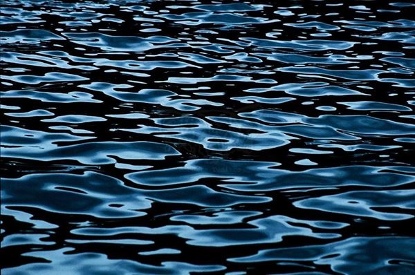Collection AQUA, titled "Danca Brasileira", 2005. Brazil: Bahia, blue and white reflection on the black sea, detail, slide 1/5, 65x100, Digital Fine Art print on Kodak photo paper mat, black forex 20mm, edged