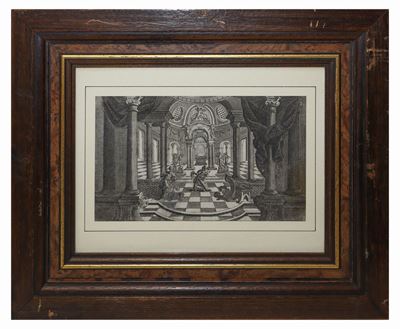 Interno di chiesa, incisione ad acquaforte (Fantasia architettonica)
