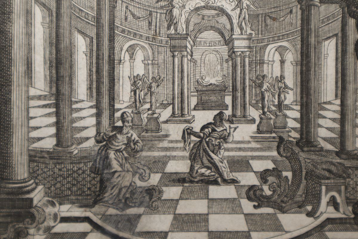 Interno di chiesa, incisione ad acquaforte (Fantasia architettonica)