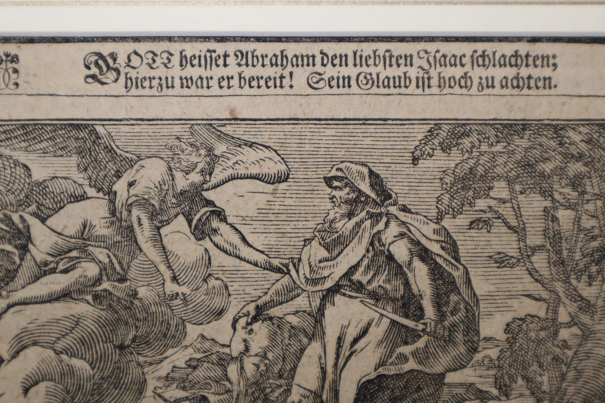 Incisione ad acquaforte, Sacrificio di Isacco