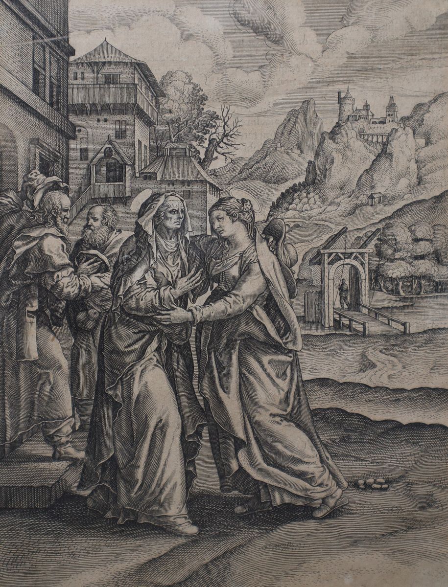 XIX secolo, Visitazione della Madonna a Santa Elisabetta, acquaforte