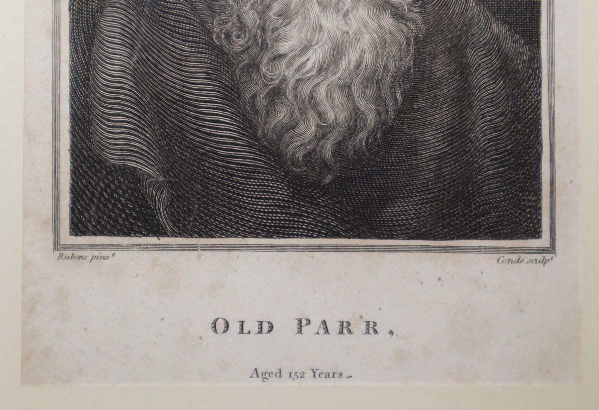 John Condé - Old Parr (incisione ad acquaforte)
