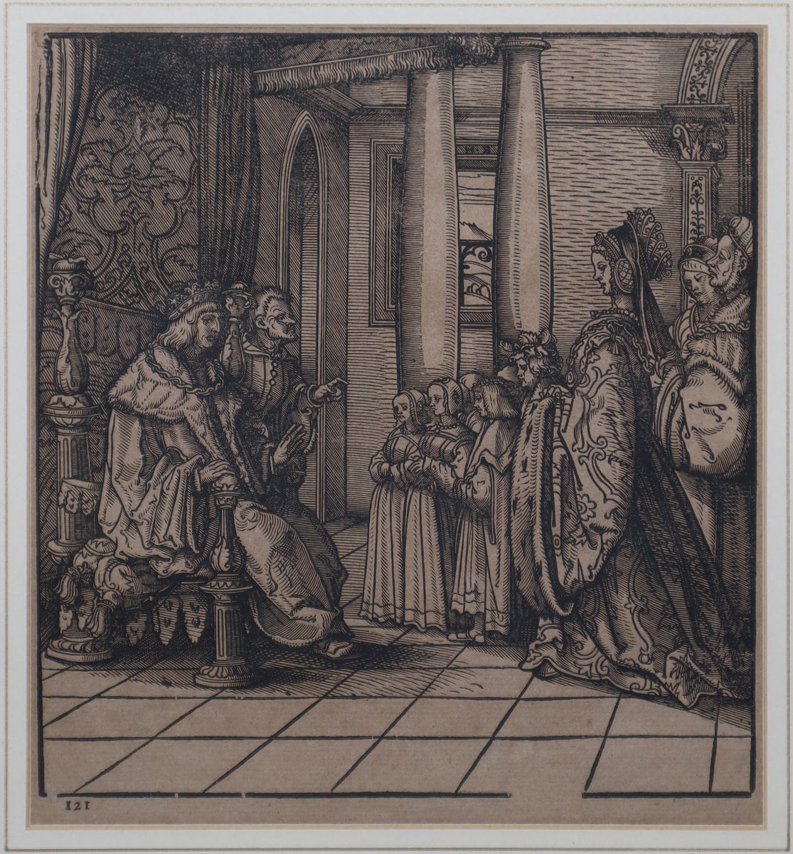 Hans Burkgmair - Il Re riceve sua figlia Margaret e i figli di Re Filippo
