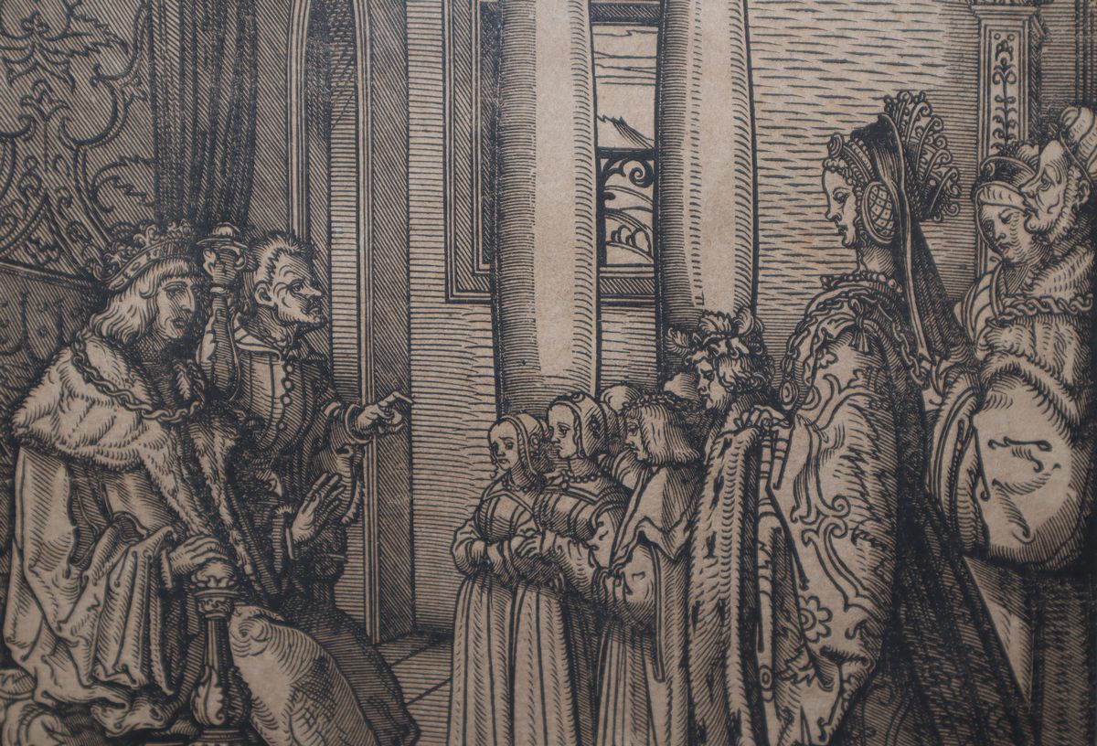 Hans Burkgmair - Il Re riceve sua figlia Margaret e i figli di Re Filippo