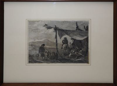 Wouwerman, Donne, uomini e bambini in accampamento
