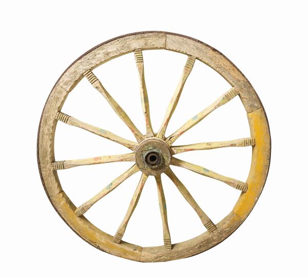 Painted Sicilian cart wheel