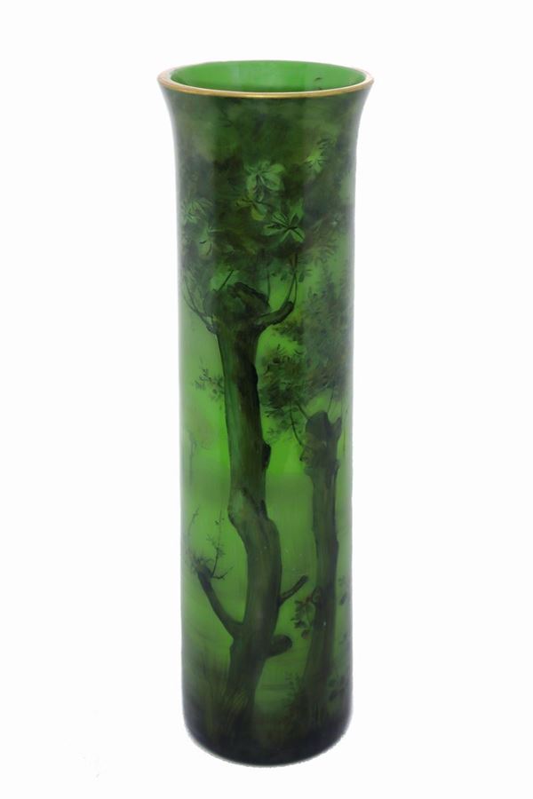 Cylindrical opaline vase