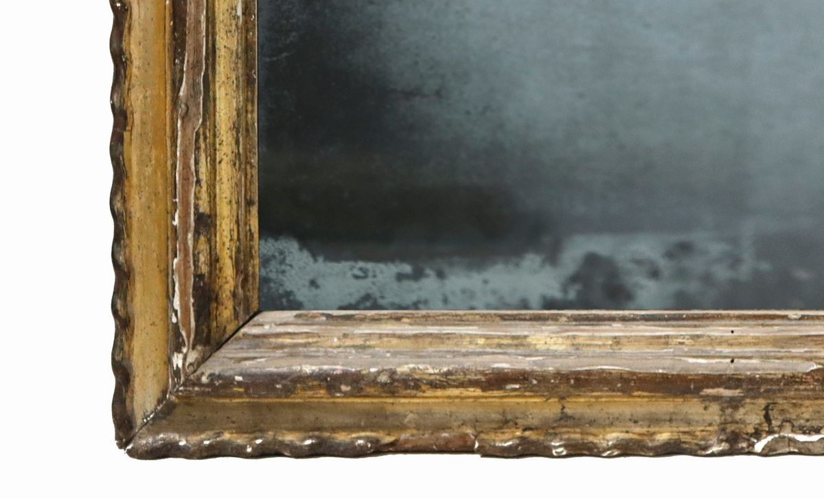Specchiera Rettangolare in Legno Dorato a Foglia