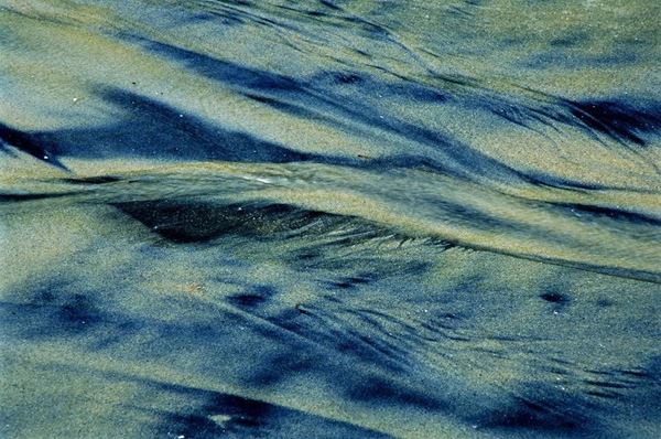 Collection AQUA, titled "Tropicalist", 2005. Brasil: Sao Paulo, rainwater streaks of dark sand, slide 0/5, 70x100, Digital Fine Art print on Kodak photo paper mat, forex black 20mm, edged