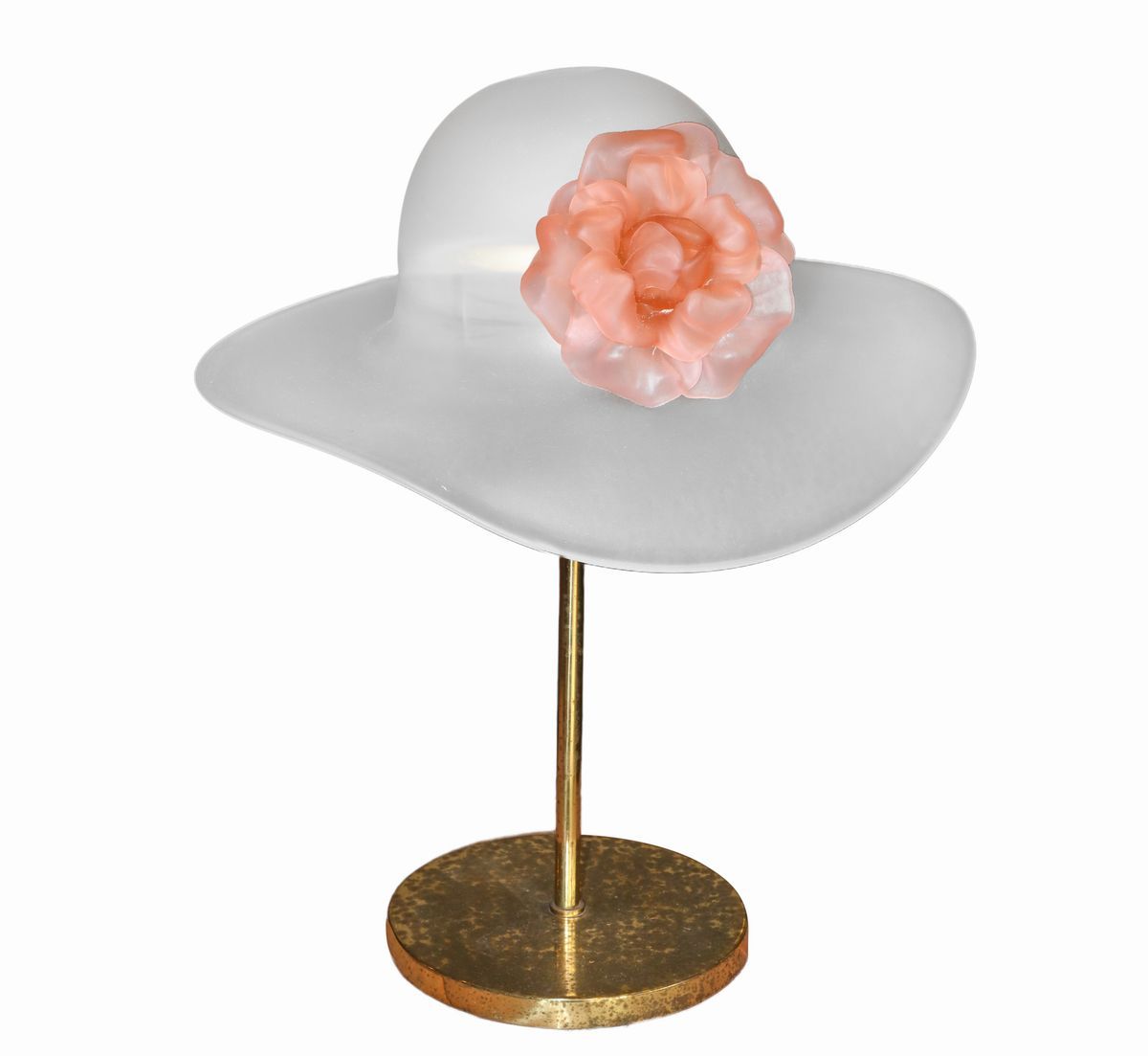 Lampada da Tavolo Raffigurante Cappello con Fiore in Vetro