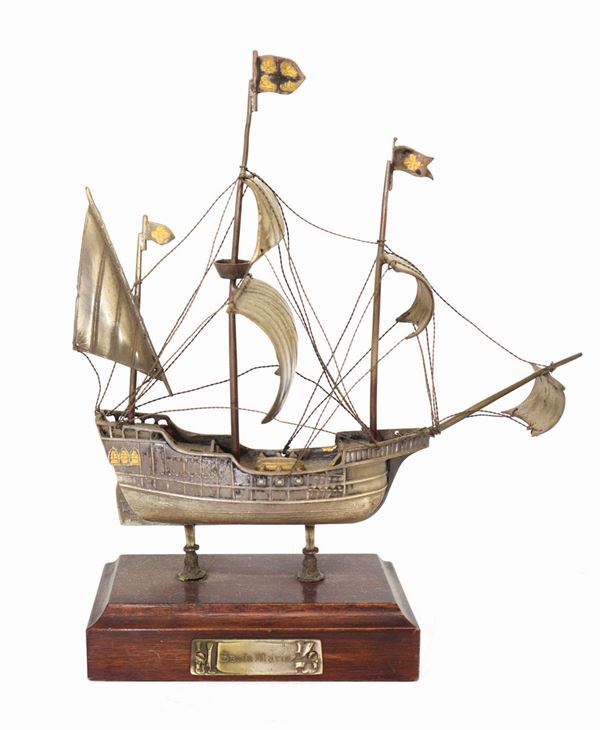 Santa Maria caravel in silver
