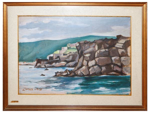 Carmelo Comes - Marina with rocks