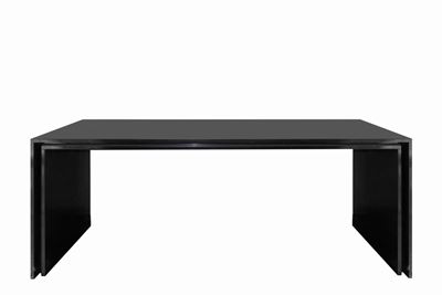 Grande Console in Marmo Nero del Belgio, Attribuita Skipper Italia. Struttura a Due Strati