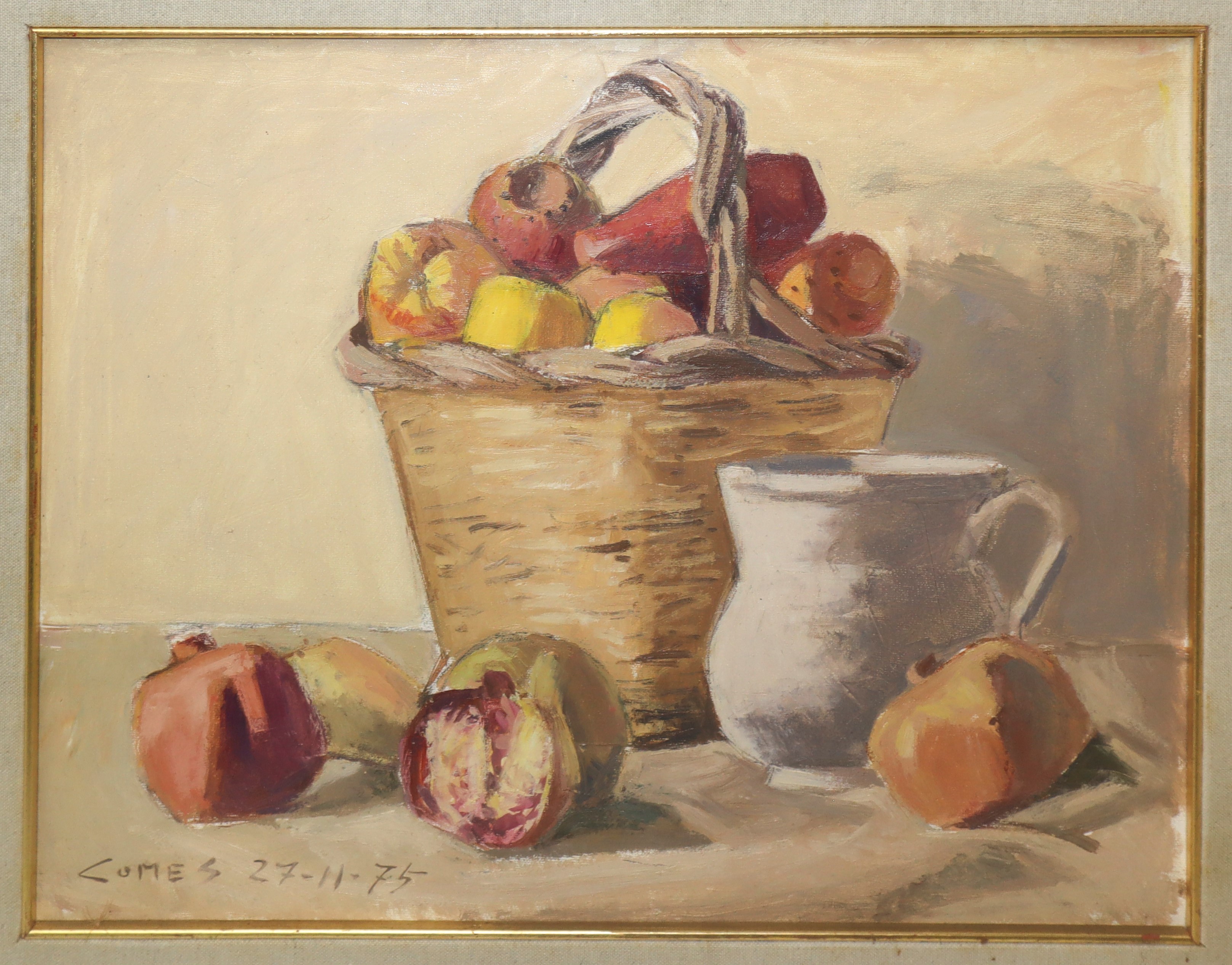 Natura morta di melograni e fichi d'India