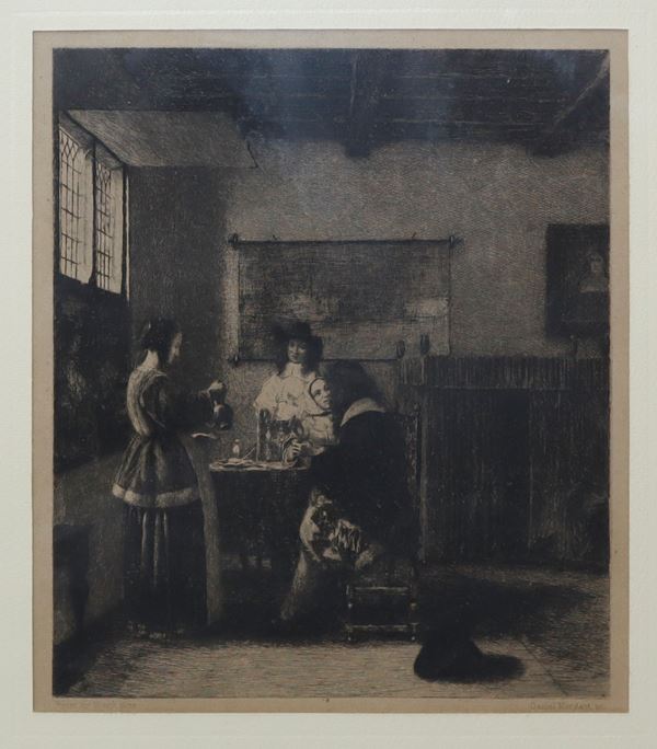 Daniel  Mordant - La visita, da Pieter de Hooch