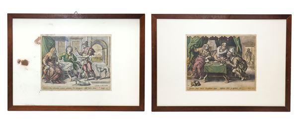 Gerard de Jode - Pair of engravings with a biblical background