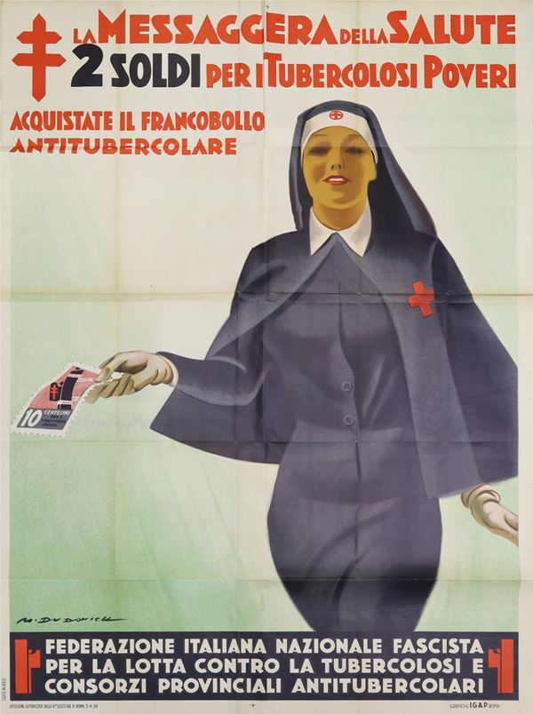 Marcello Dudovich - Manifesto propagandistico ''La Messaggera della Salute''