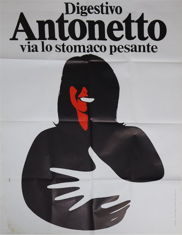 Armando  Testa - Manifesto pubblicitario Digestivo Antonetto Donna 