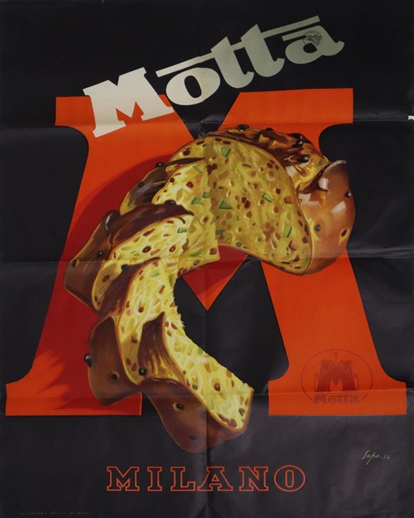 Severo Pozzati ''Sepo'' - Manifesto pubblicitario Panettone Motta